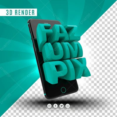 Selo 3D Faz Um Pix Para Composicao Psd (4)
