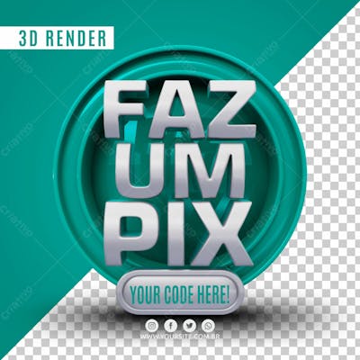 Selo 3D Faz Um Pix Para Composicao Psd (3)
