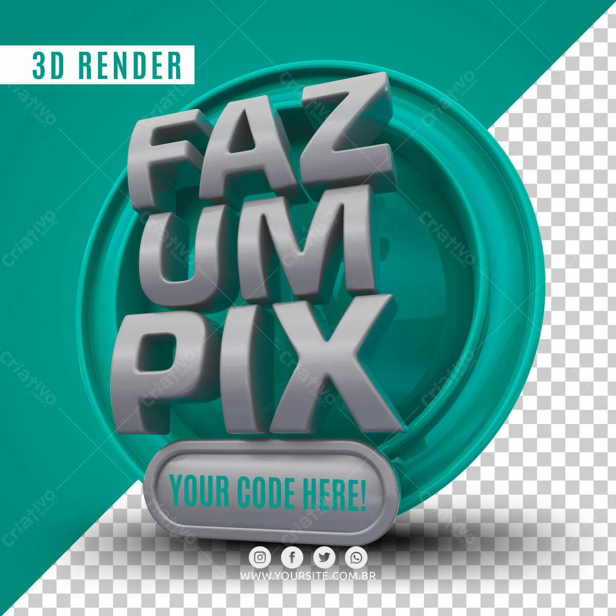 Postagem Redes Sociais Pix PSD Editável