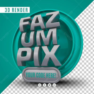 Selo 3D Faz Um Pix Para Composicao Psd (2)