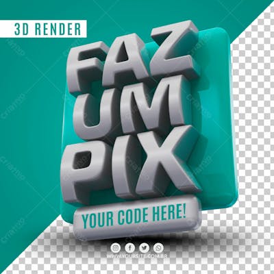 Selo 3D Faz Um Pix Para Composicao Psd (1)