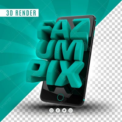 Faz Um Pix Selo 3D Para Composicao Psd
