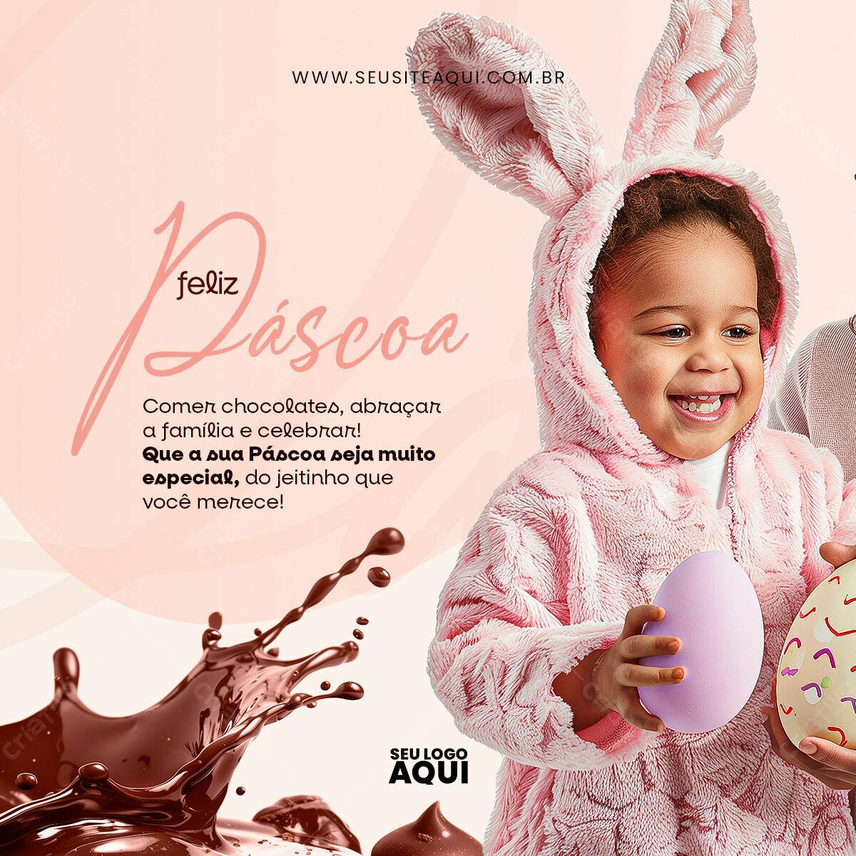 Flyer Páscoa Infantil PSD Editável