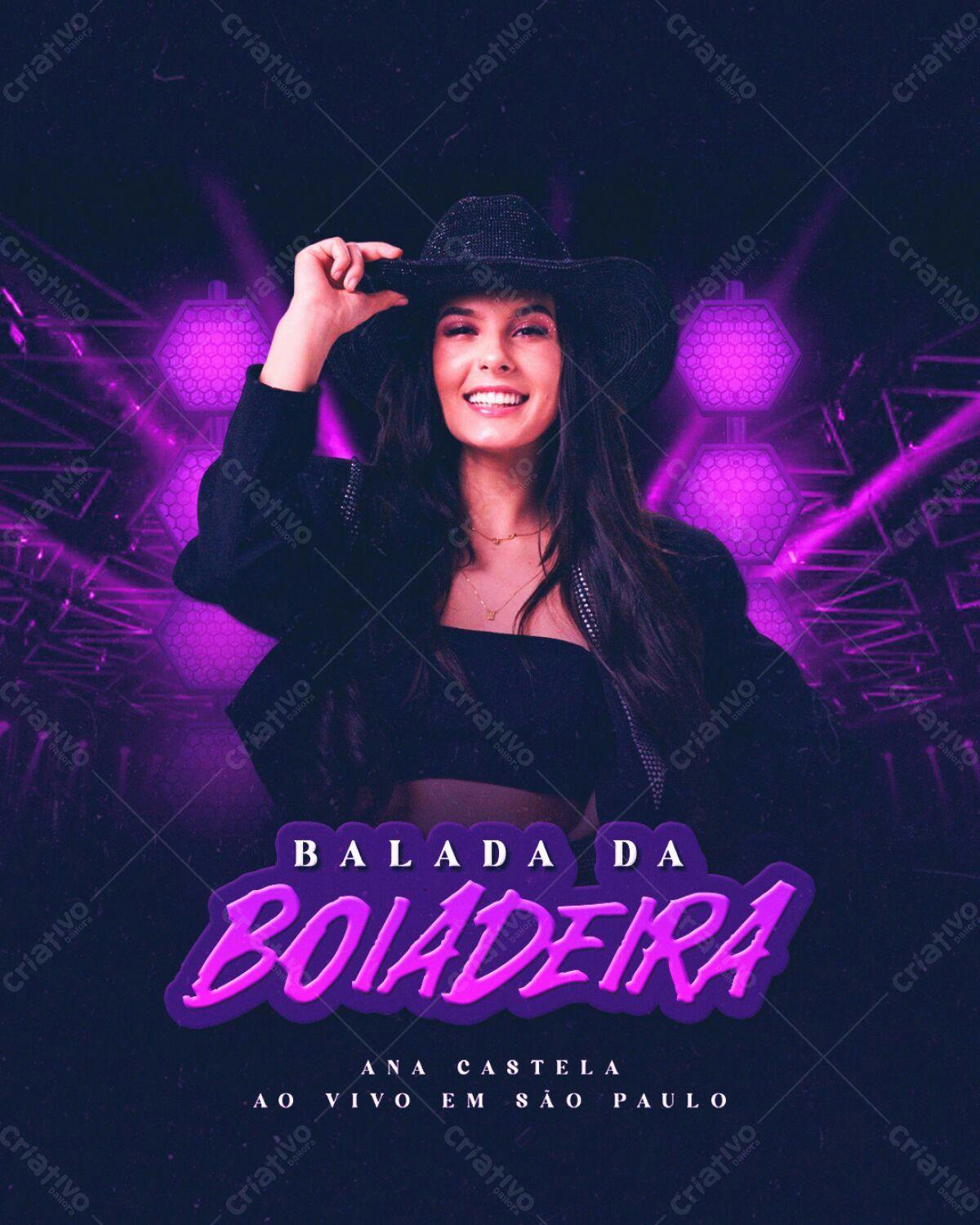 Flyer para Show Ana Castela PSD Editável