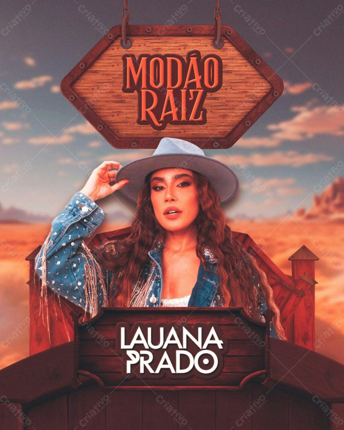 Flyer para Show Lauana Prado - Modão Raiz PSD Editável