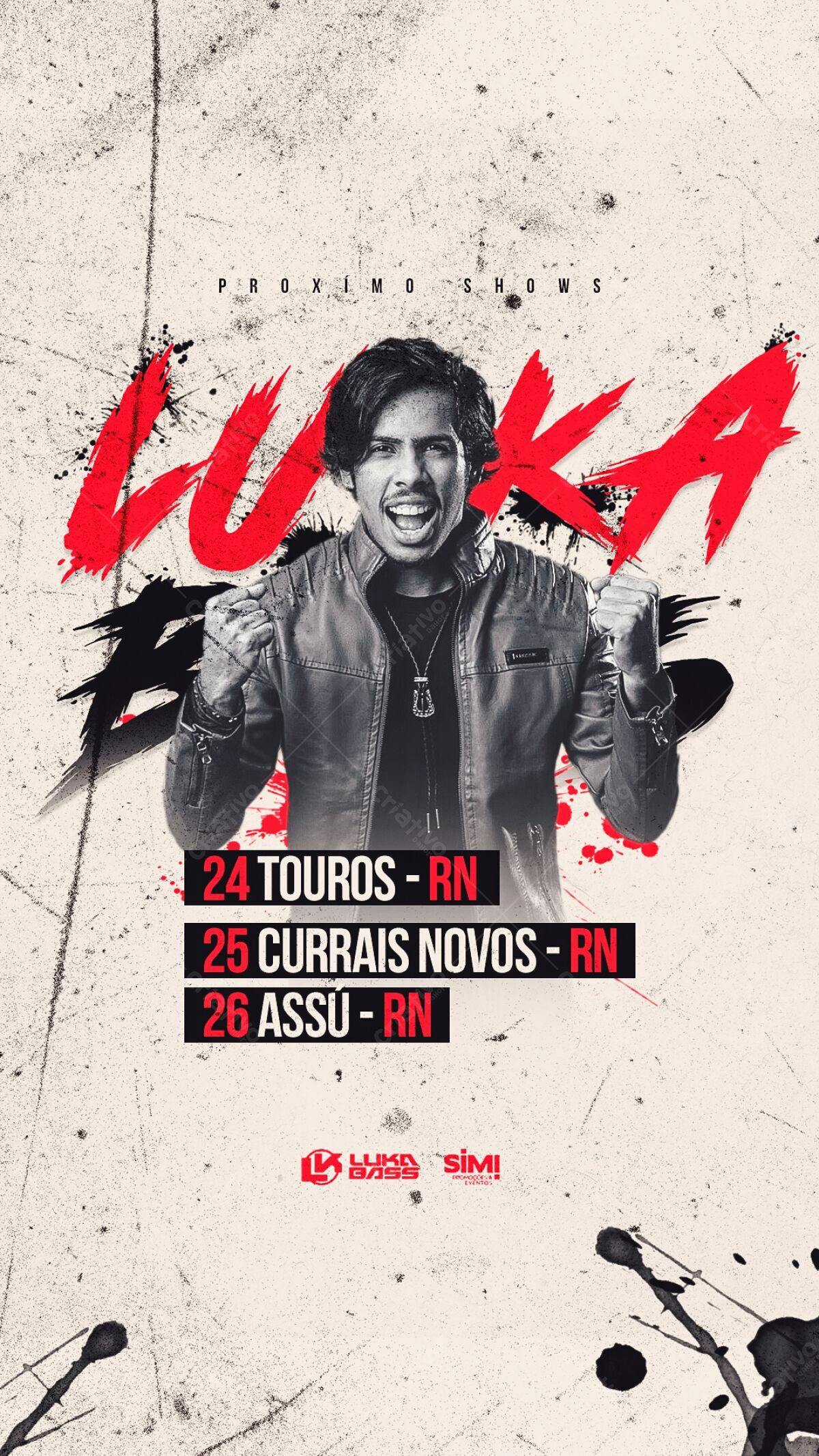 Flyer para Show do Luka Bass PSD Editável