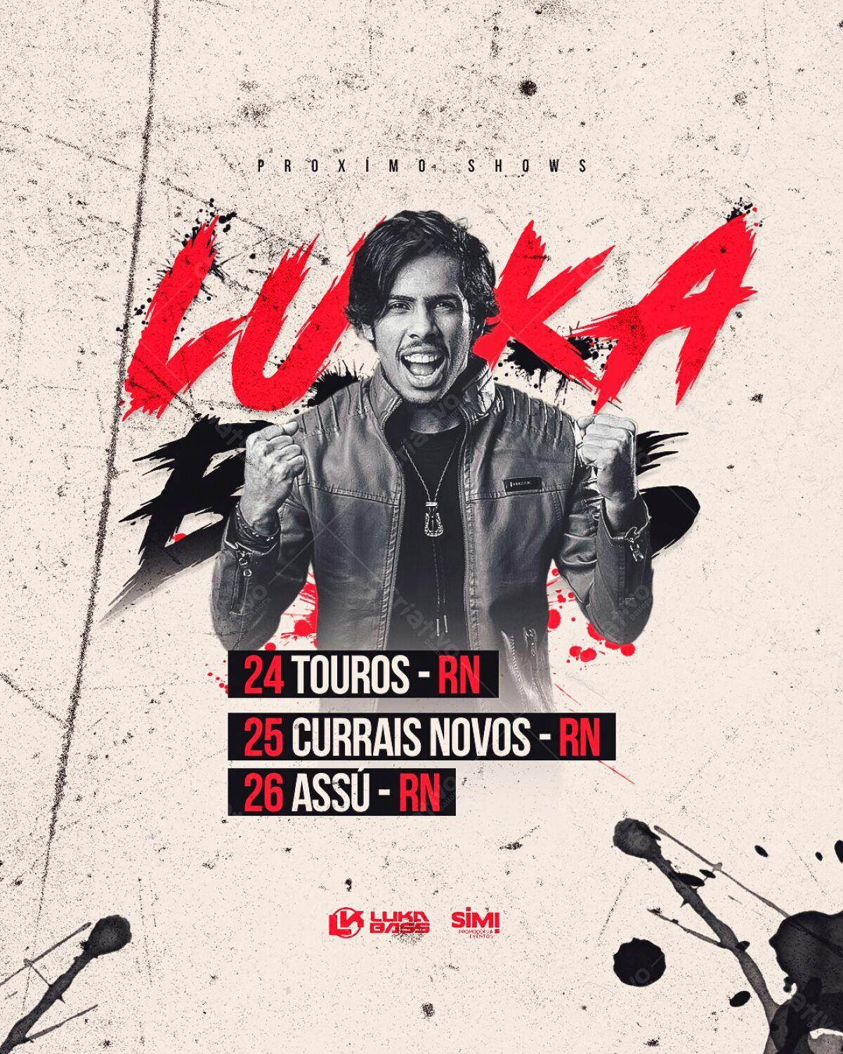 Flyer para Shows de Luka Bass PSD Editável
