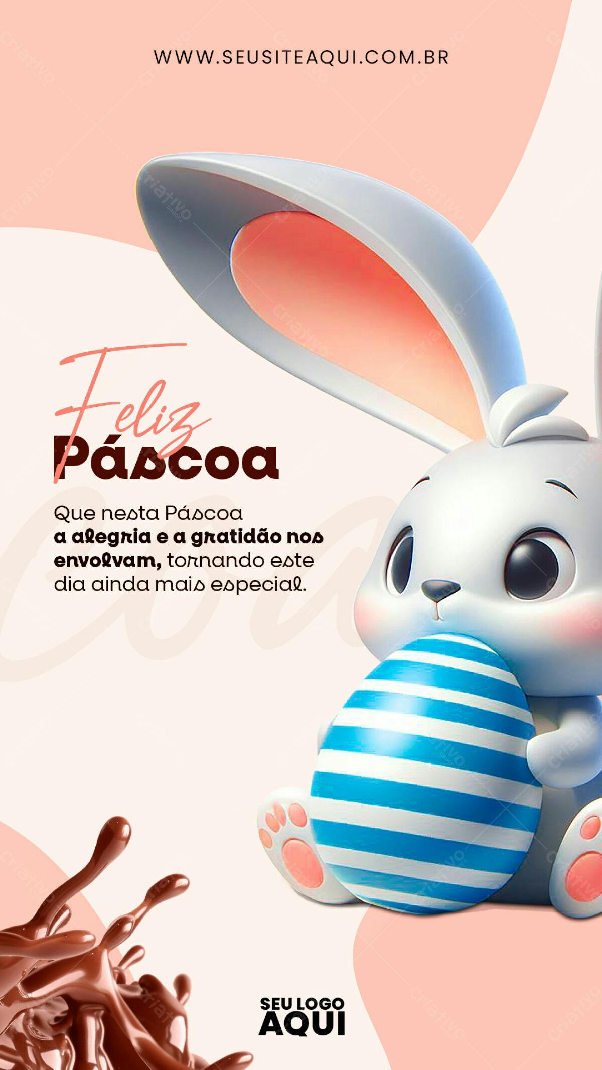Post para Páscoa PSD Editável