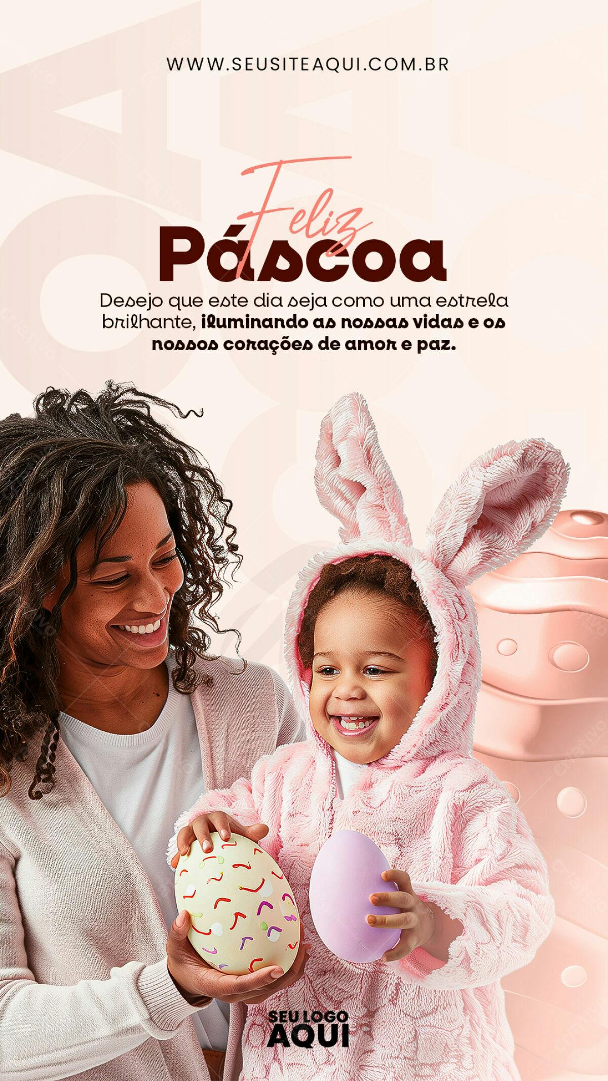 Flyer Páscoa Família PSD Editável