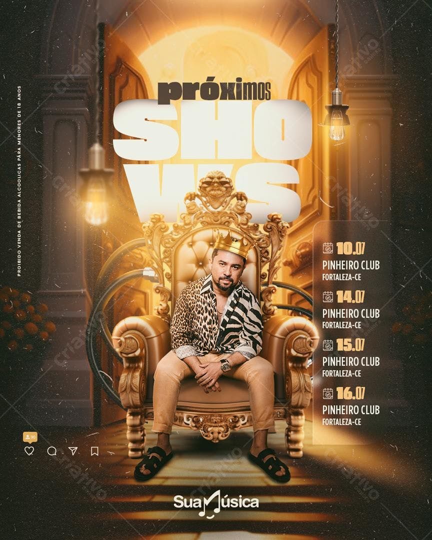 Flyer para Shows Musicais PSD Editável