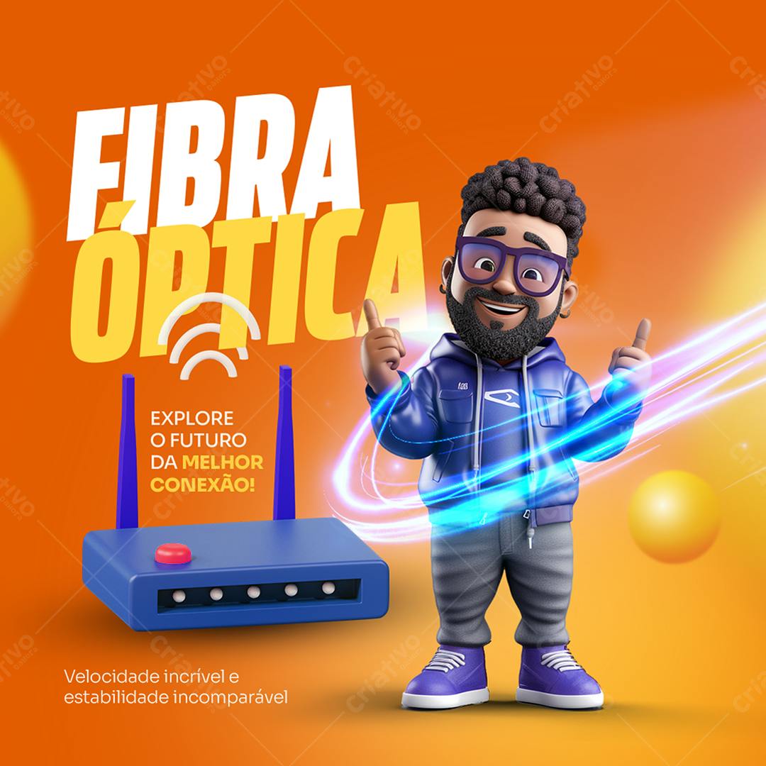 Flyer Fibra Óptica PSD Editável