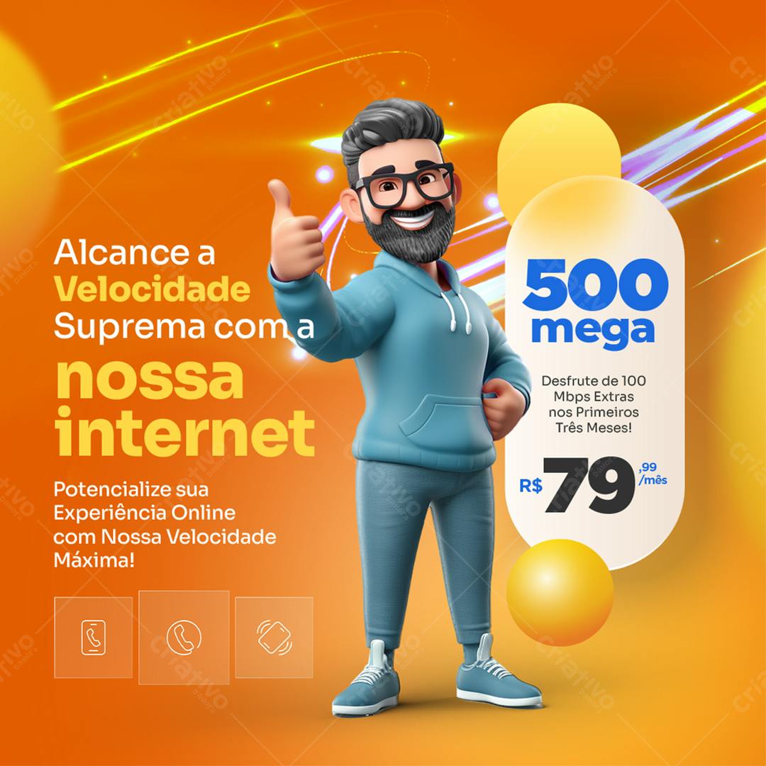 Banner Internet 500 Mega PSD Editável