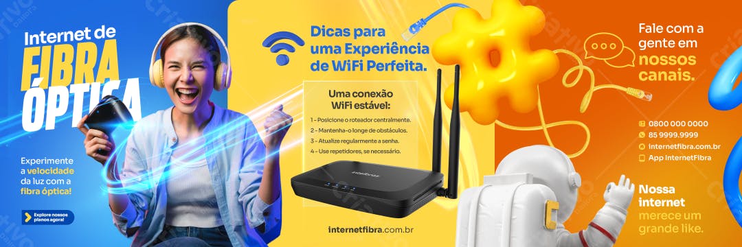 Banner Internet Fibra Óptica PSD Editável
