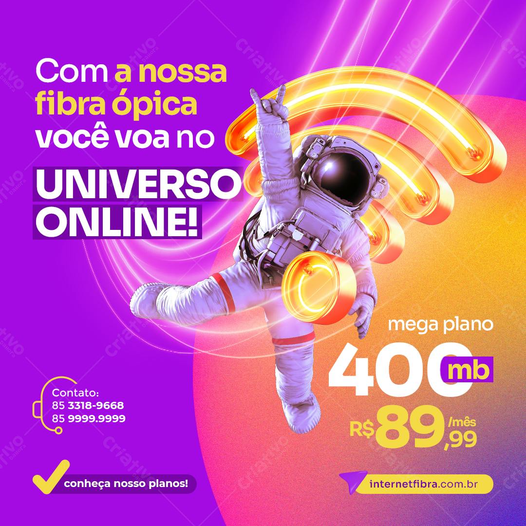 Flyer Internet Fibra Óptica PSD Editável