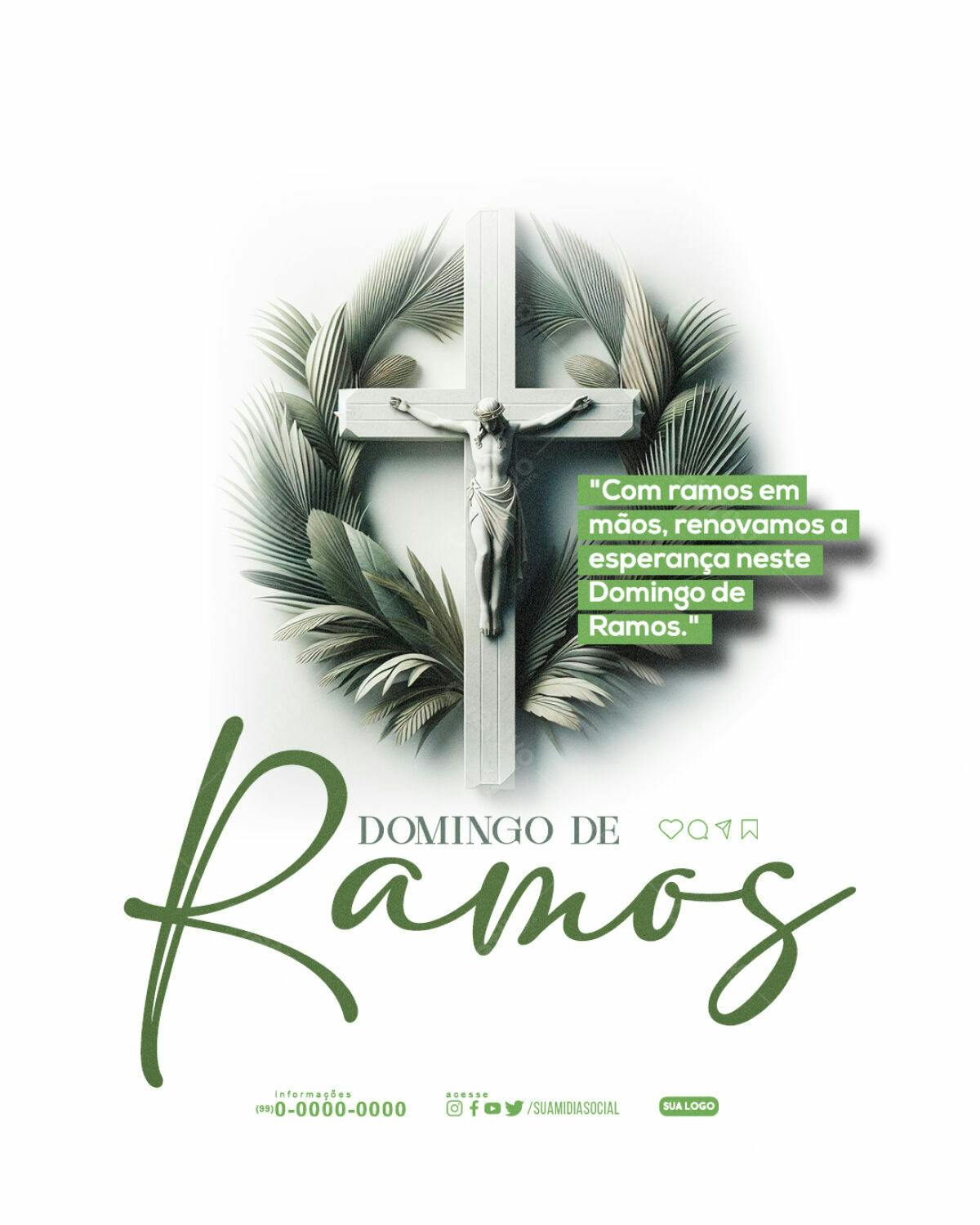 Flyer para Domingo de Ramos PSD Editável
