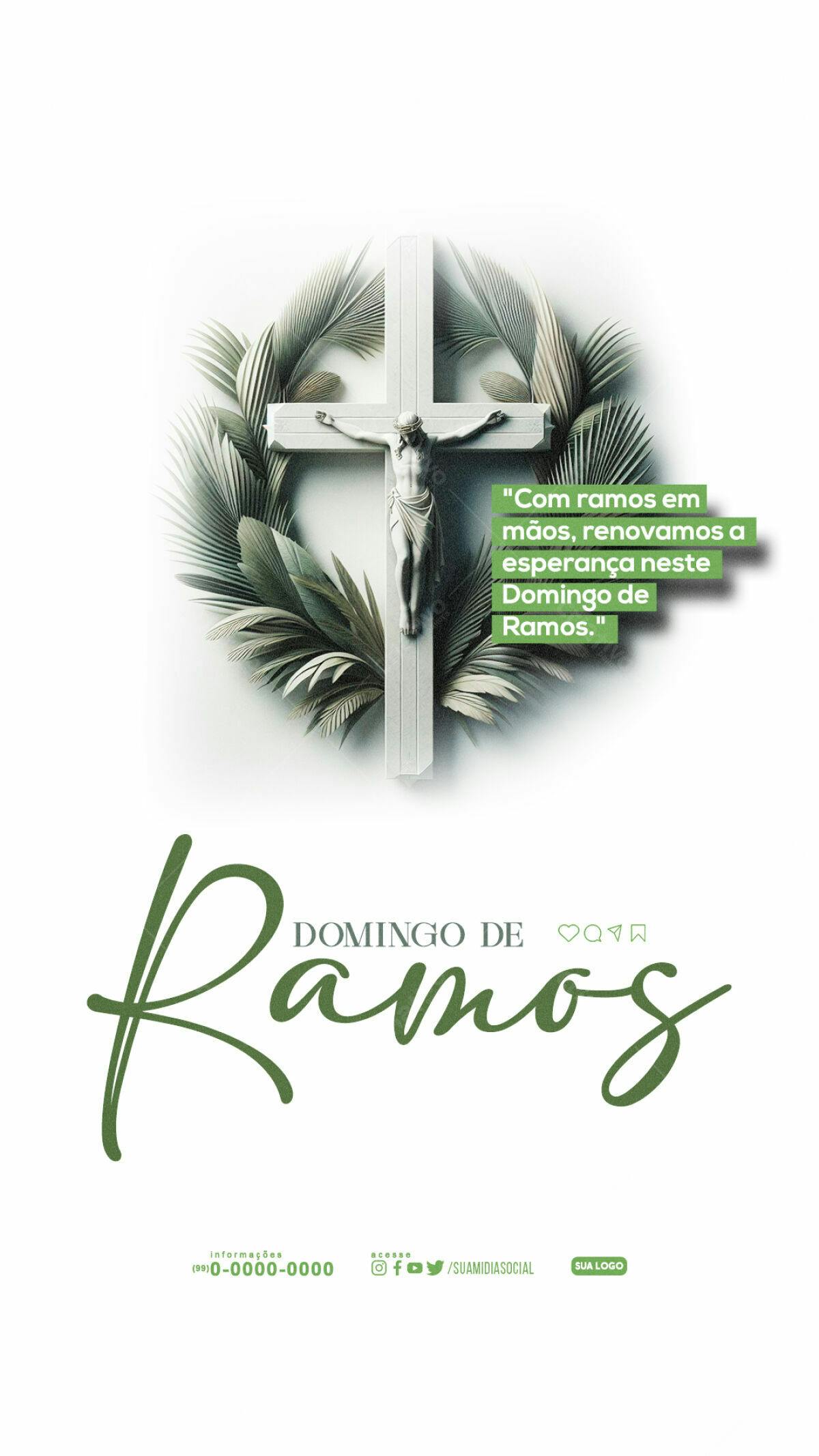Flyer Domingo de Ramos PSD Editável