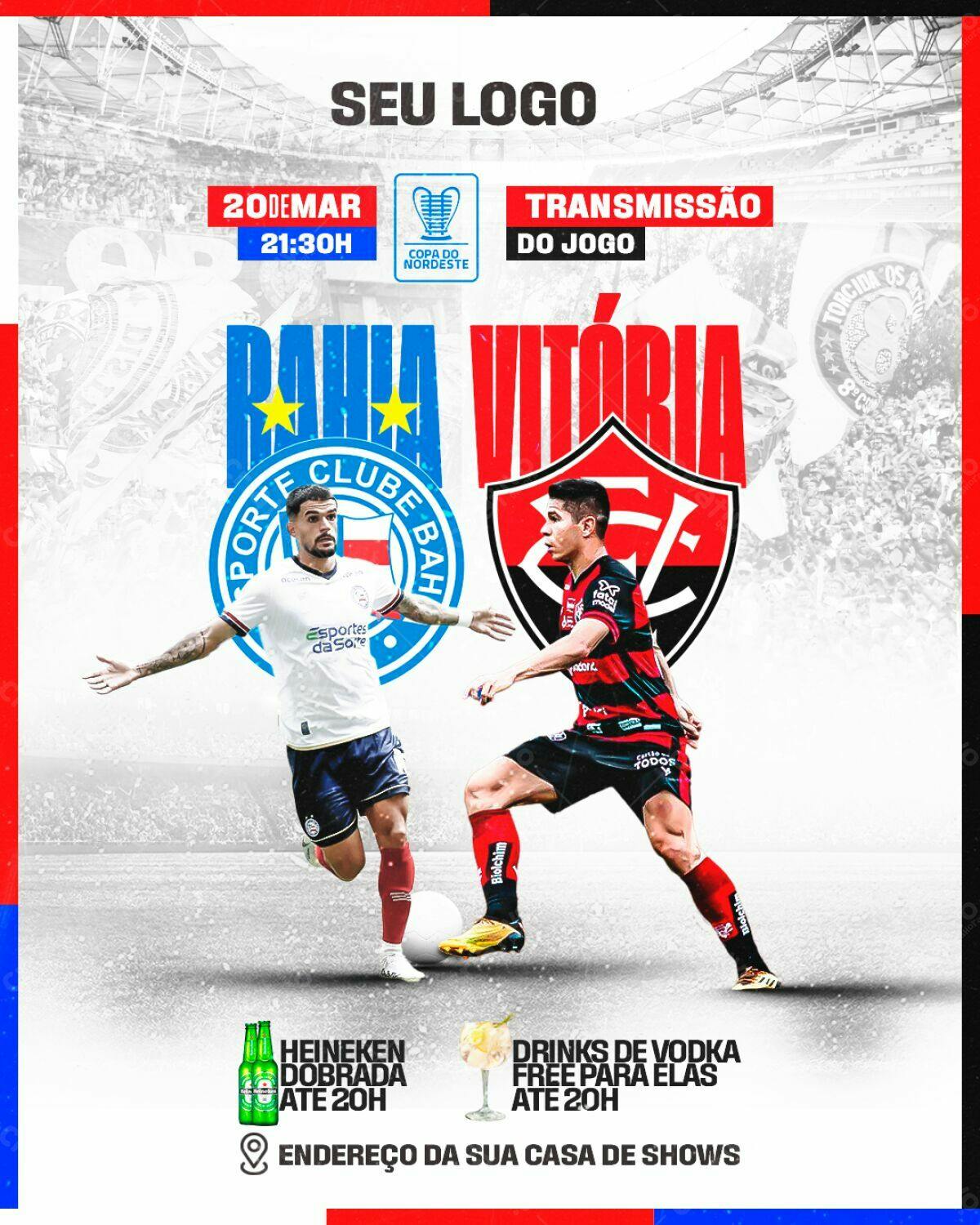 Flyer Jogo Bahia x Vitória PSD Editável