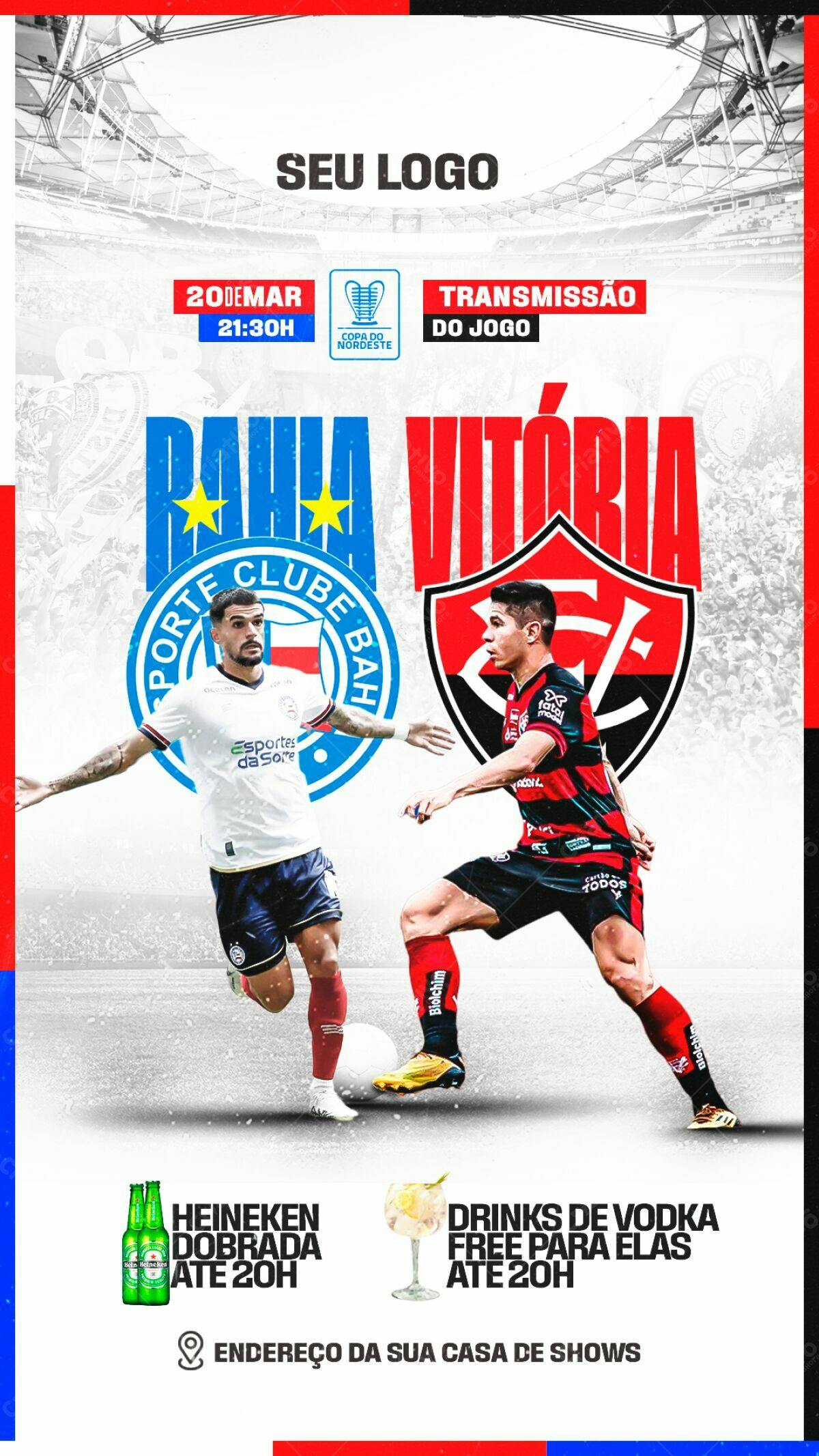 Flyer Jogo Bahia x Vitória PSD Editável