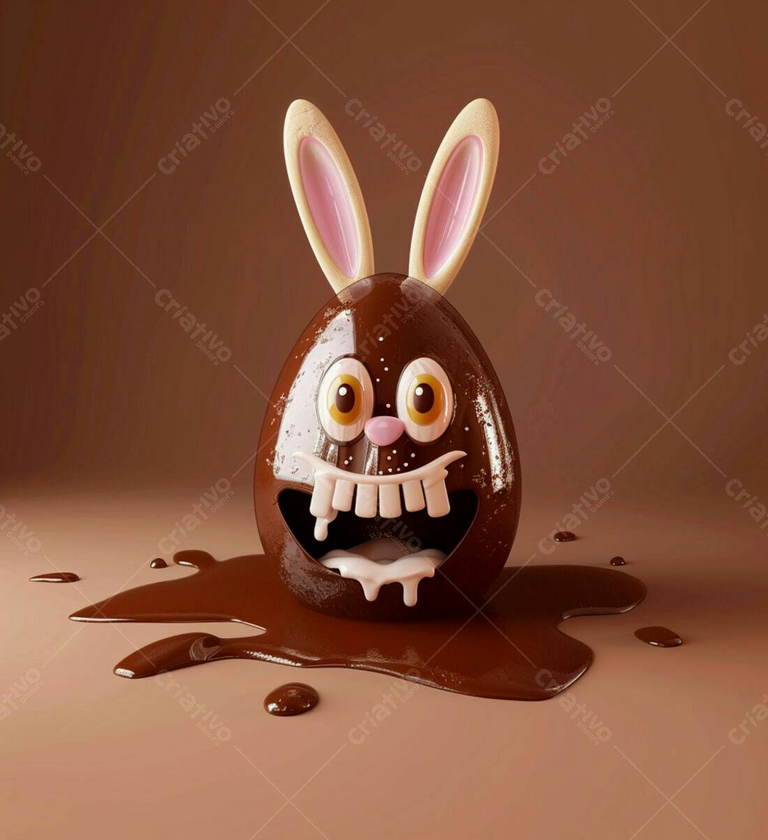 Ovo de Páscoa Coelho de Chocolate Derretido