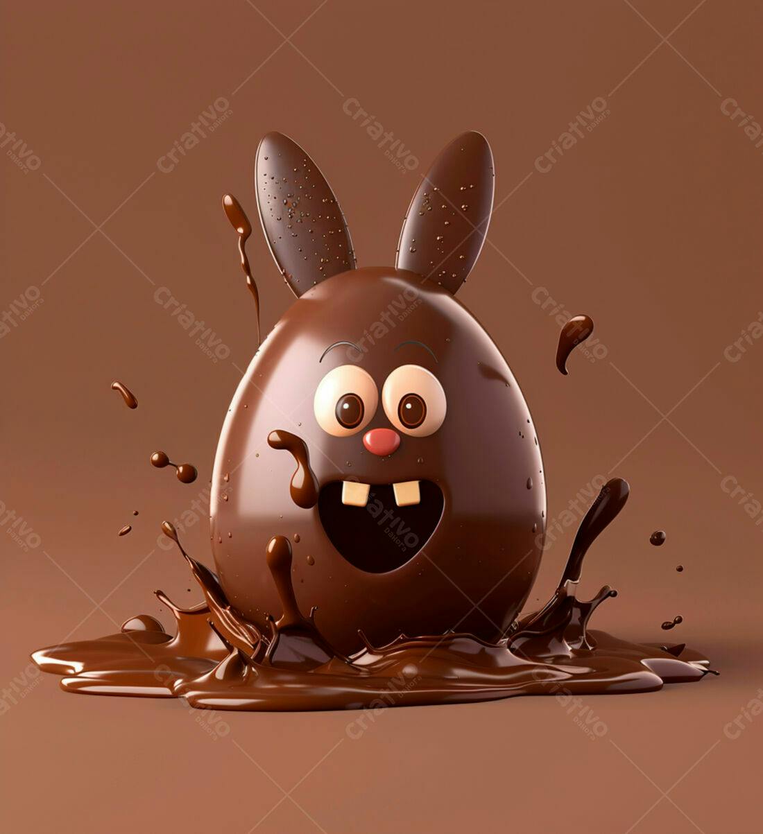 Ovo de Páscoa de Chocolate em formato de Coelho
