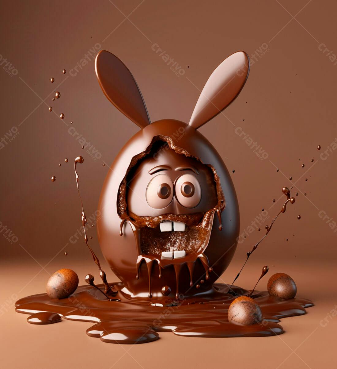 Ovo de Páscoa de Chocolate com coelhinho