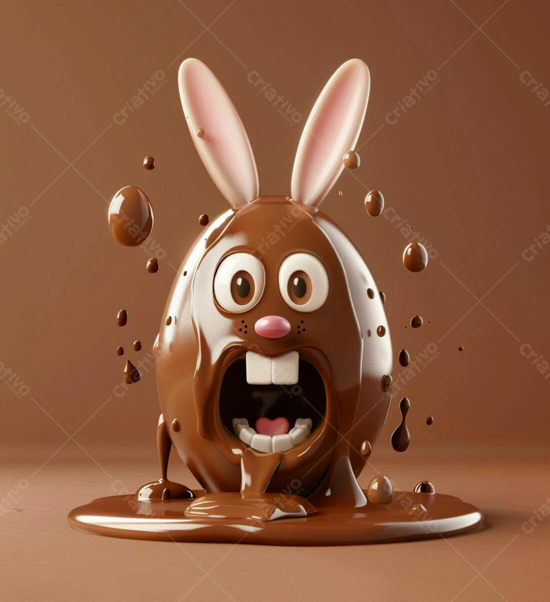 Coelho de chocolate derretido Páscoa