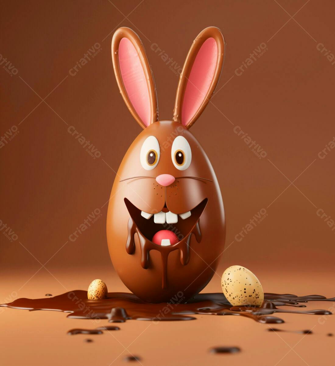 Ovo de Páscoa Coelho de Chocolate Derretido
