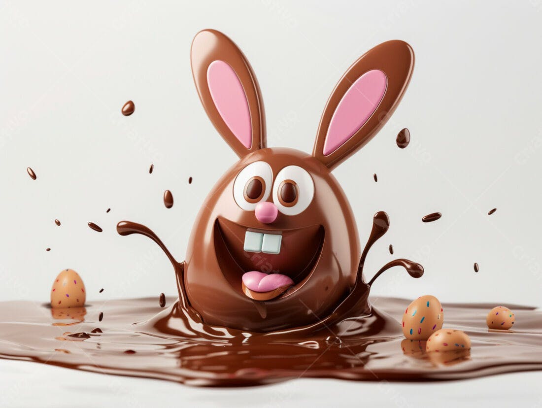 Coelho de chocolate Páscoa mergulhado