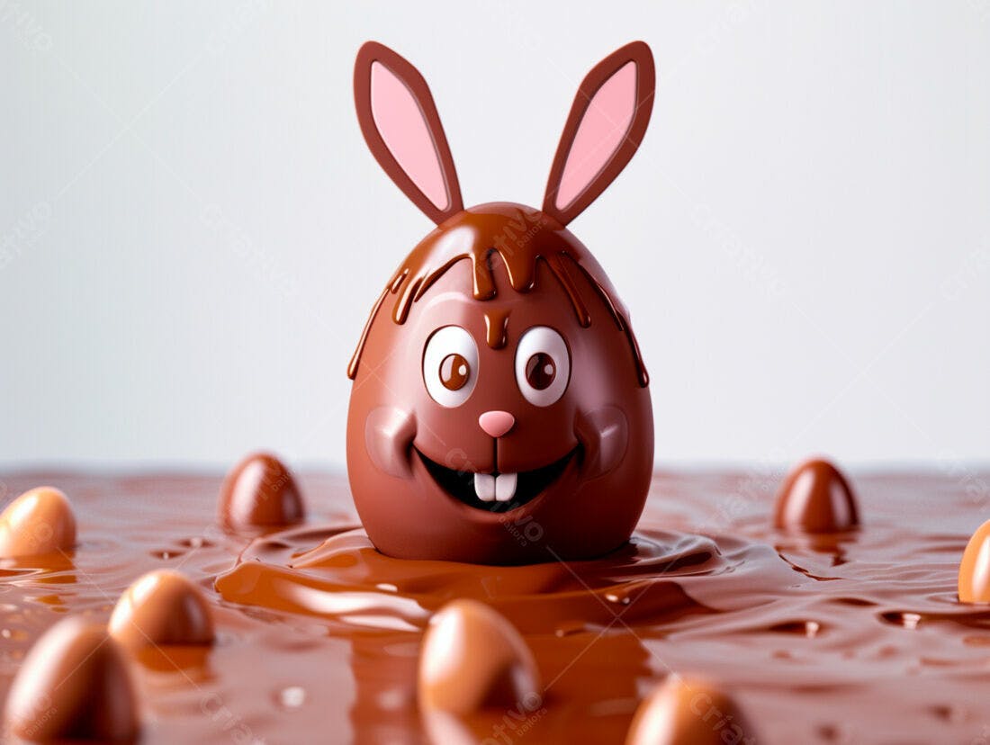 Ovo de Páscoa Coelho Chocolate Marrom
