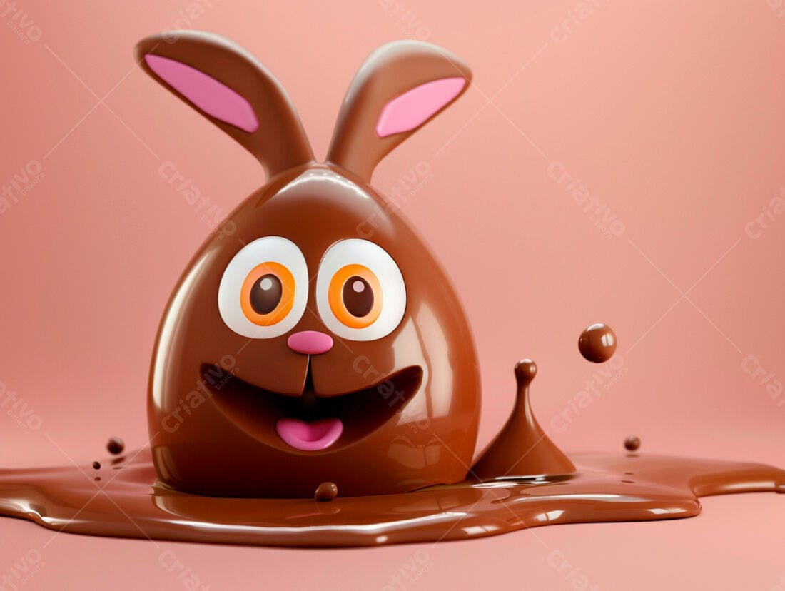 Coelho de chocolate derretido Páscoa