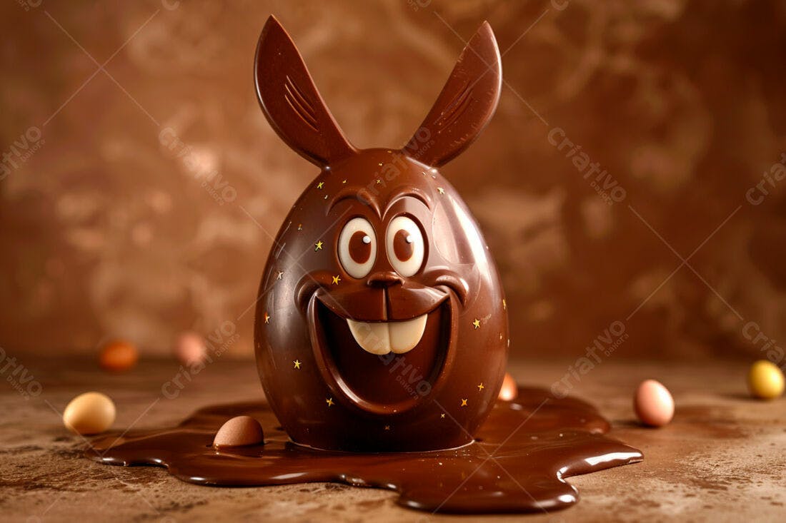 Ovo de Páscoa de chocolate em formato de coelho