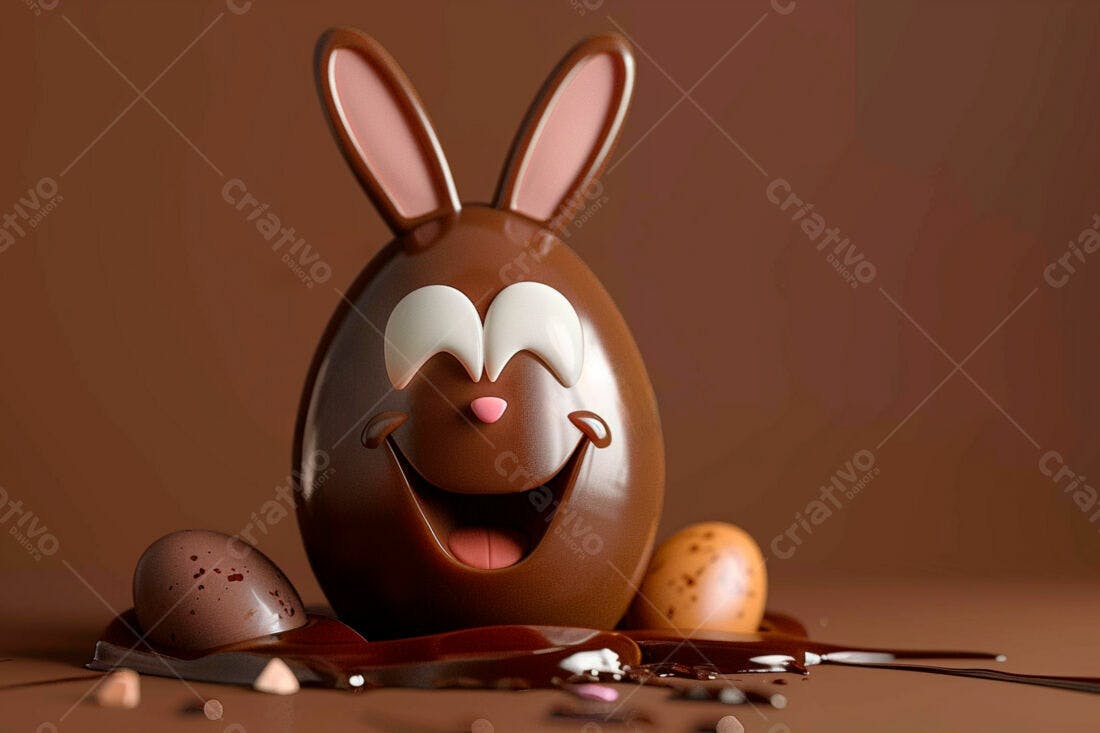 Ovo de Páscoa Coelho Chocolate Marrom