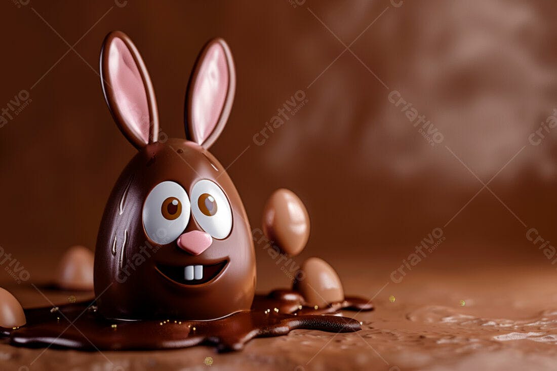 Ovo de Páscoa Coelho Chocolate Marrom