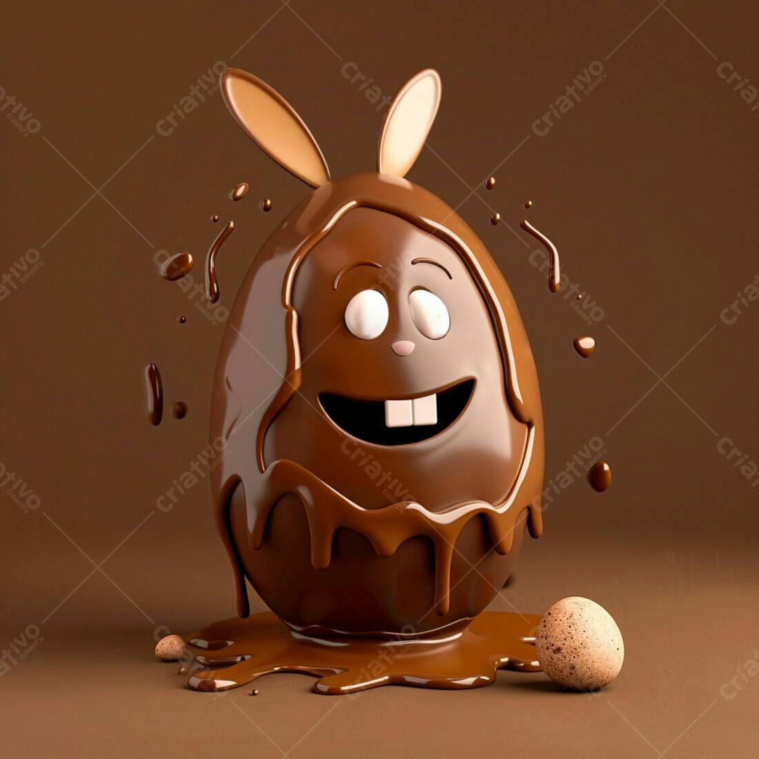Ovo de Páscoa de Chocolate com formato de Coelho