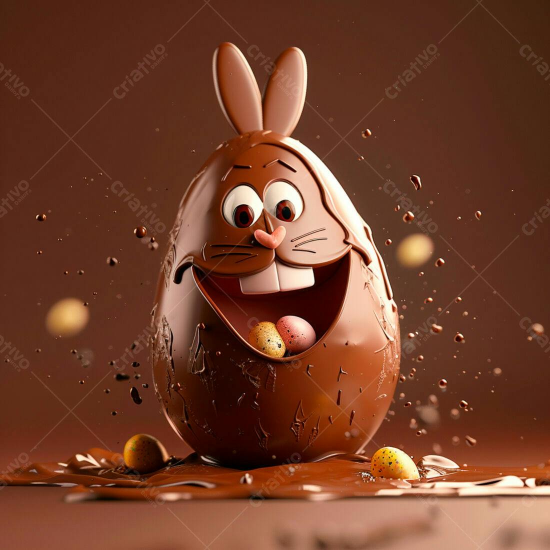 Ovo de Páscoa Coelho Chocolate Marrom