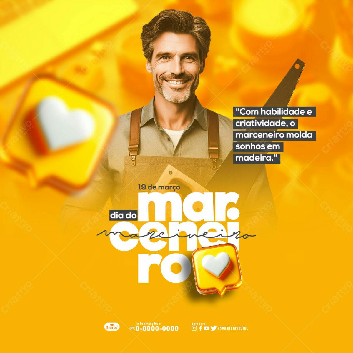 Flyer Dia do Marceneiro PSD Editável