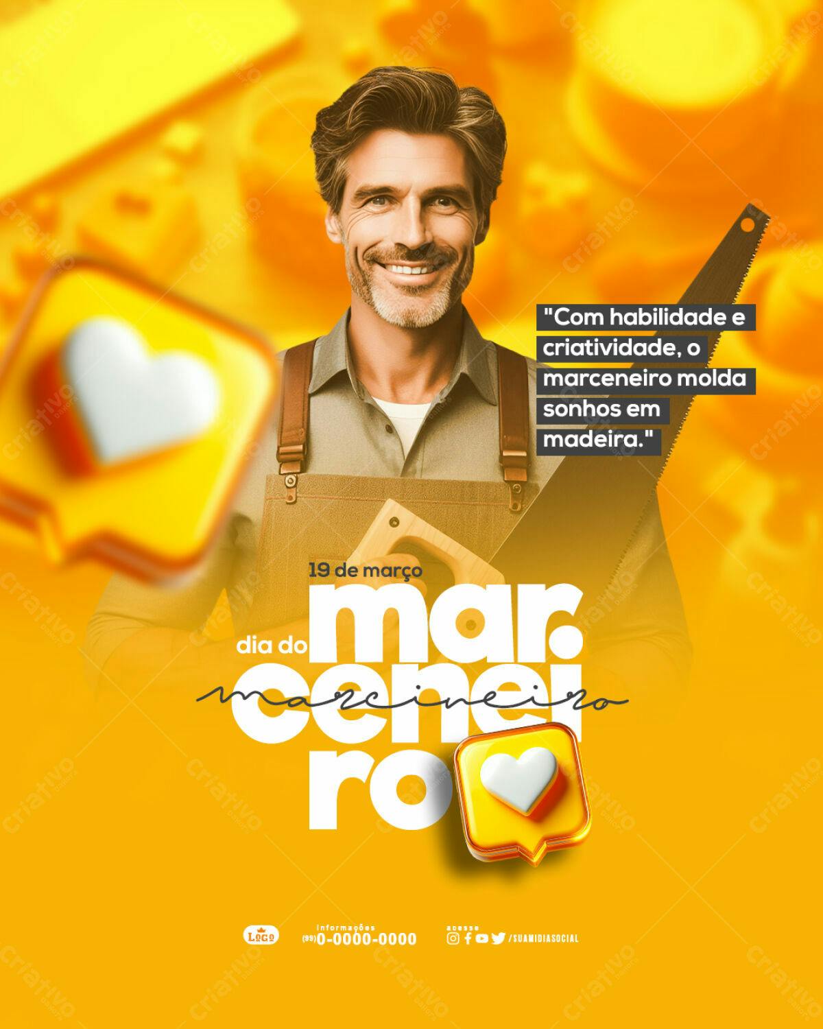 Flyer Dia do Marceneiro PSD Editável