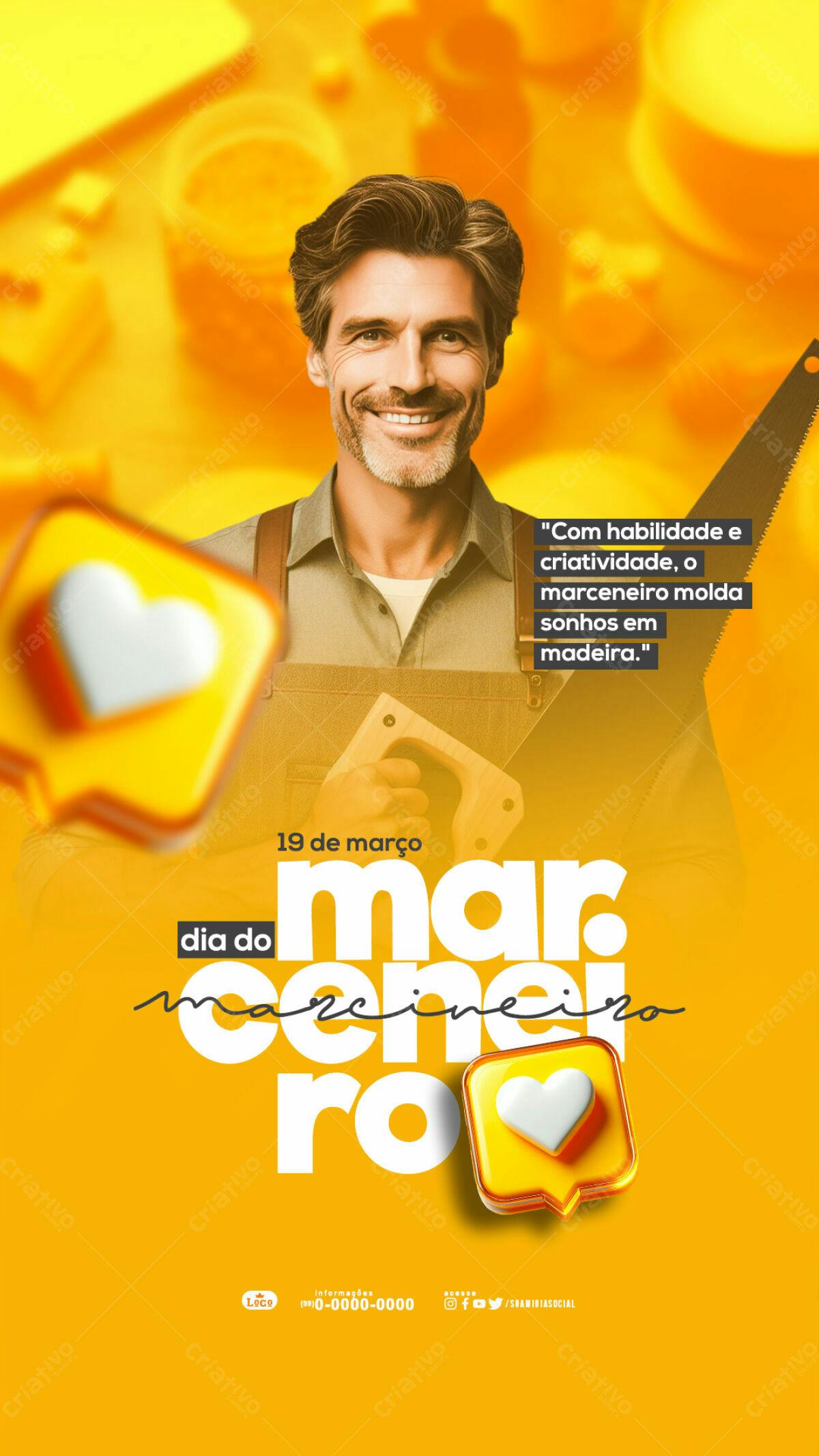 Flyer Dia do Marceneiro PSD Editável