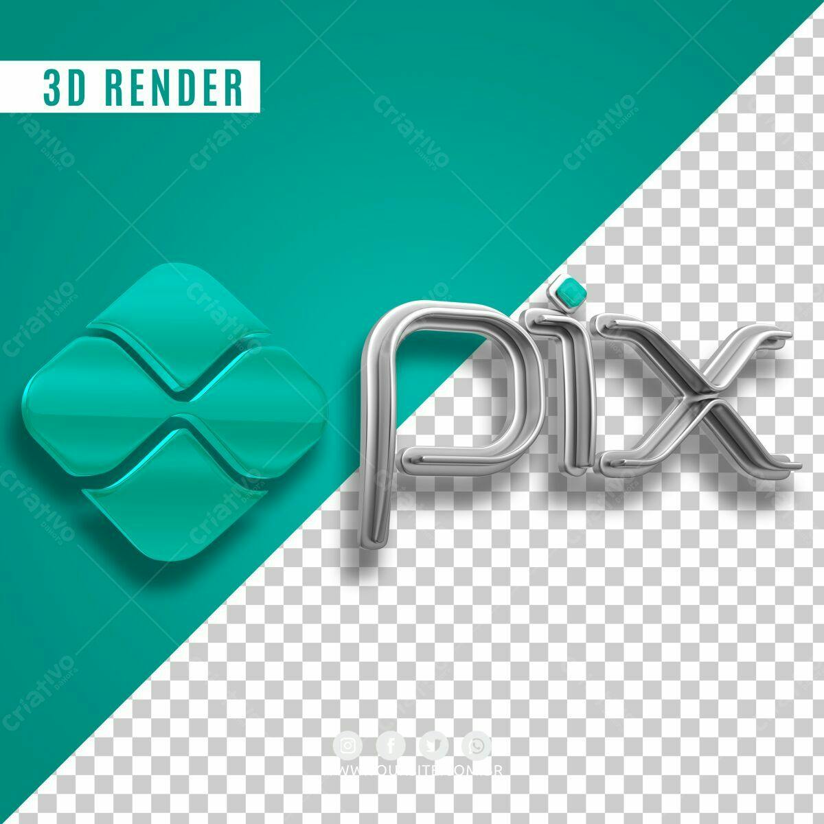 Logo 3D Moderna PSD Editável