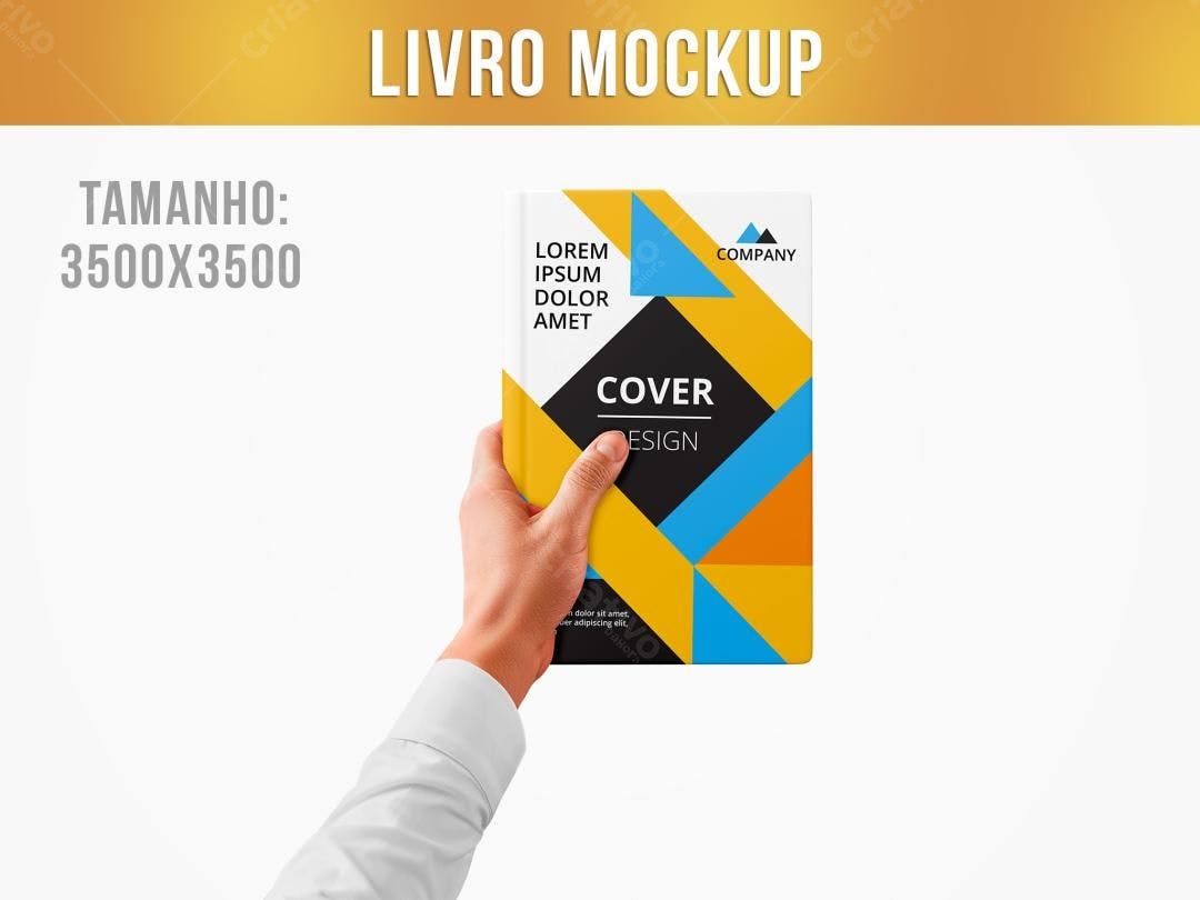 Mockup Livro Moderno: Cores Vibrantes e Design Geométrico