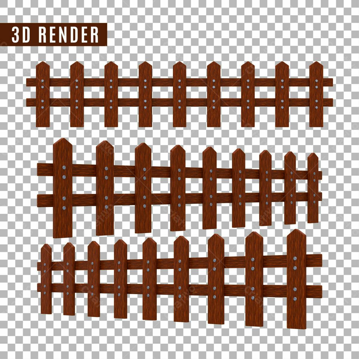 Selo 3D decorativo madeira marrom cercado