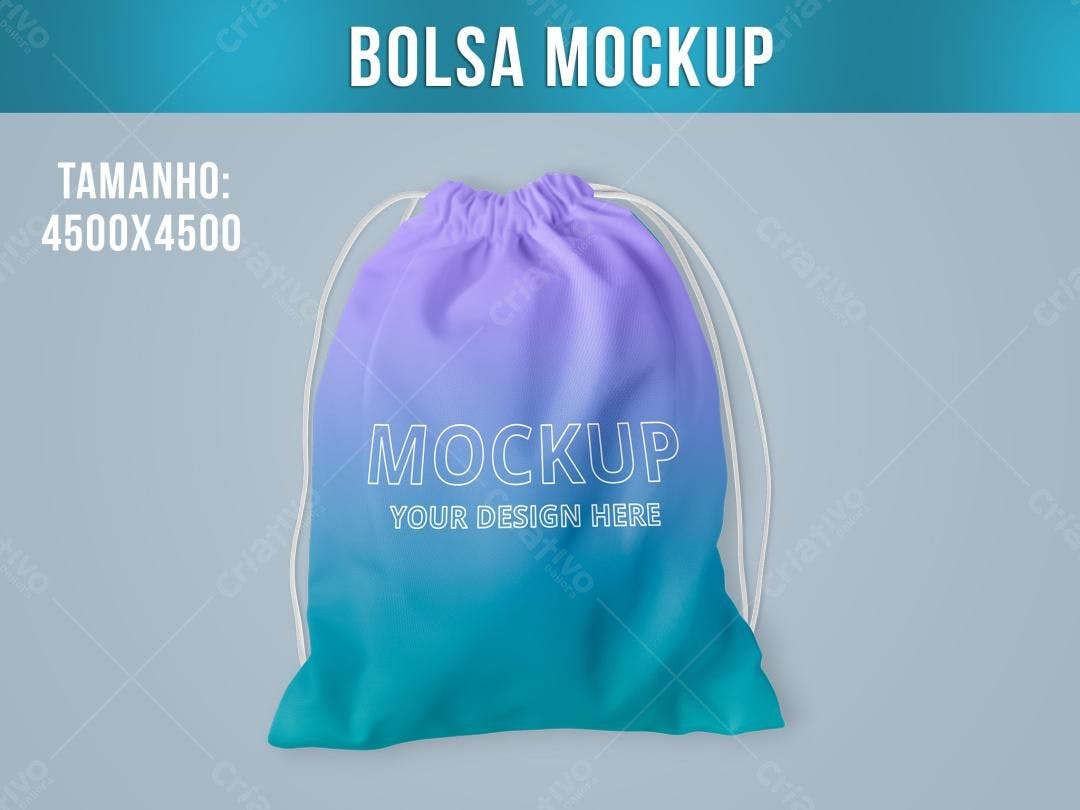 Mockup Bolsa Ecológica: Degradê Lilás e Azul