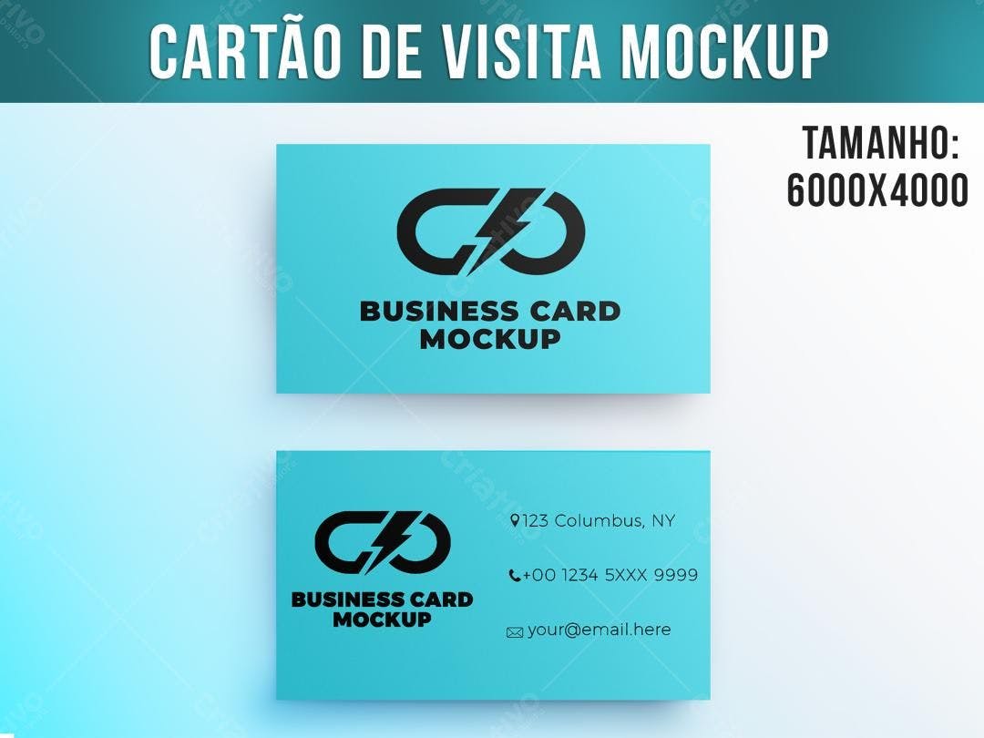 Mockup Cartão de Visita Moderno - Azul Claro