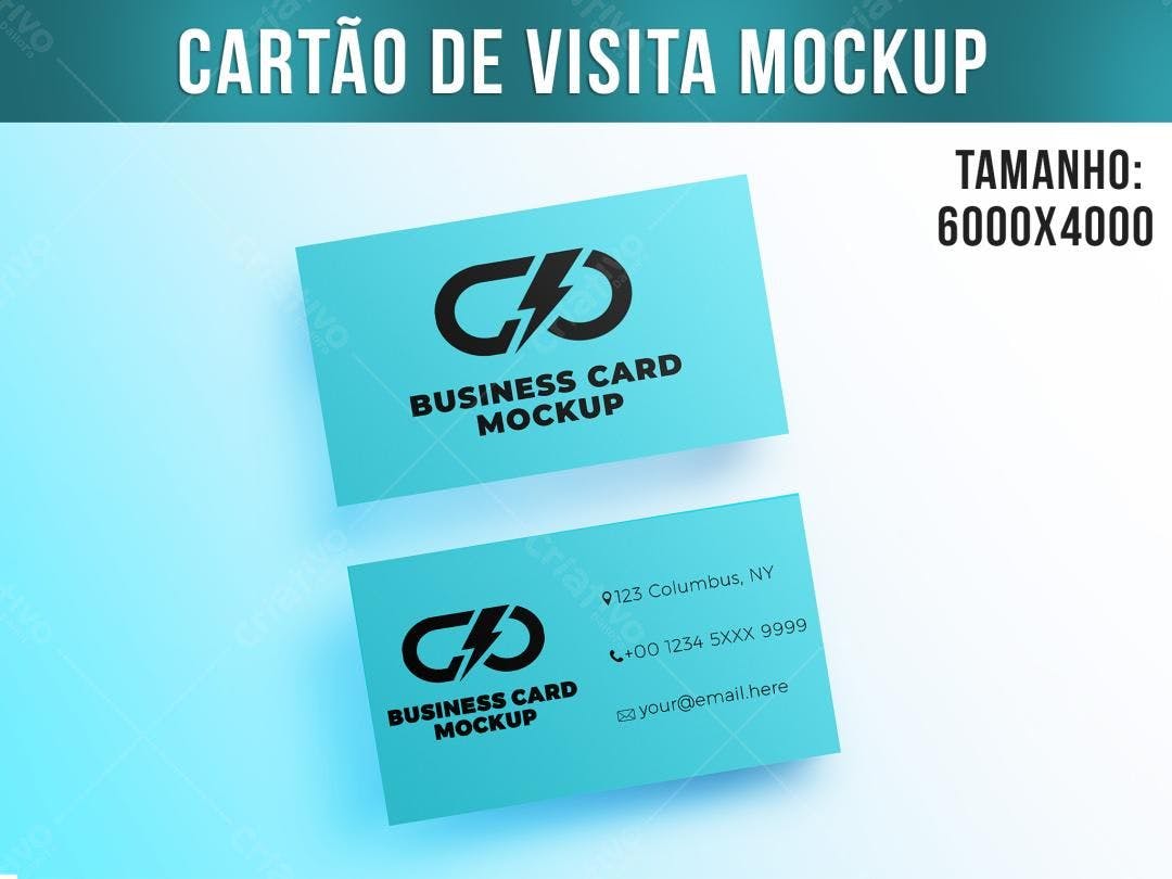 Mockup Cartão de Visita Minimalista Azul Claro