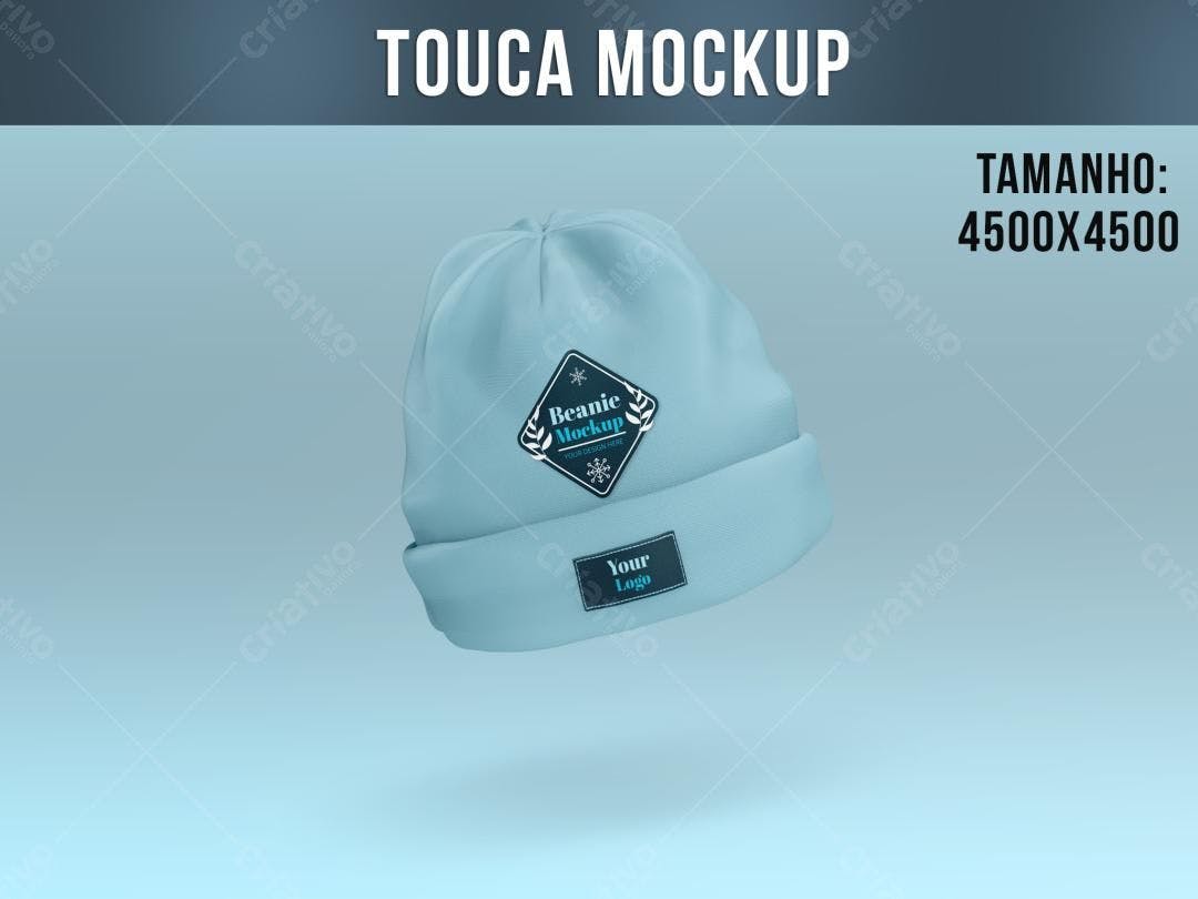 Mockup de Touca Azul Bebê: Design Moderno e Realista