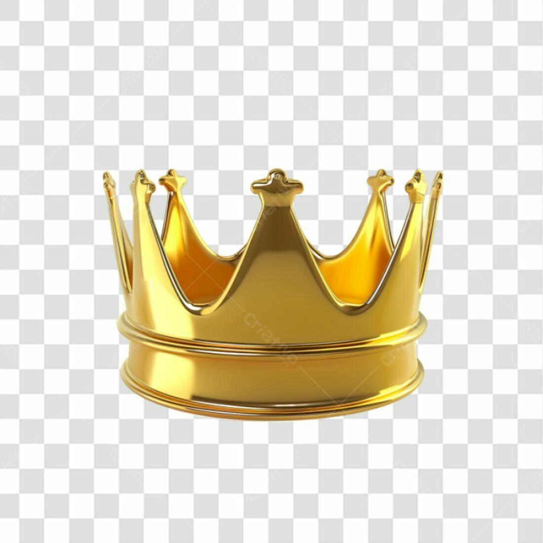 Icone Coroa Real Ouro PNG com fundo transparente