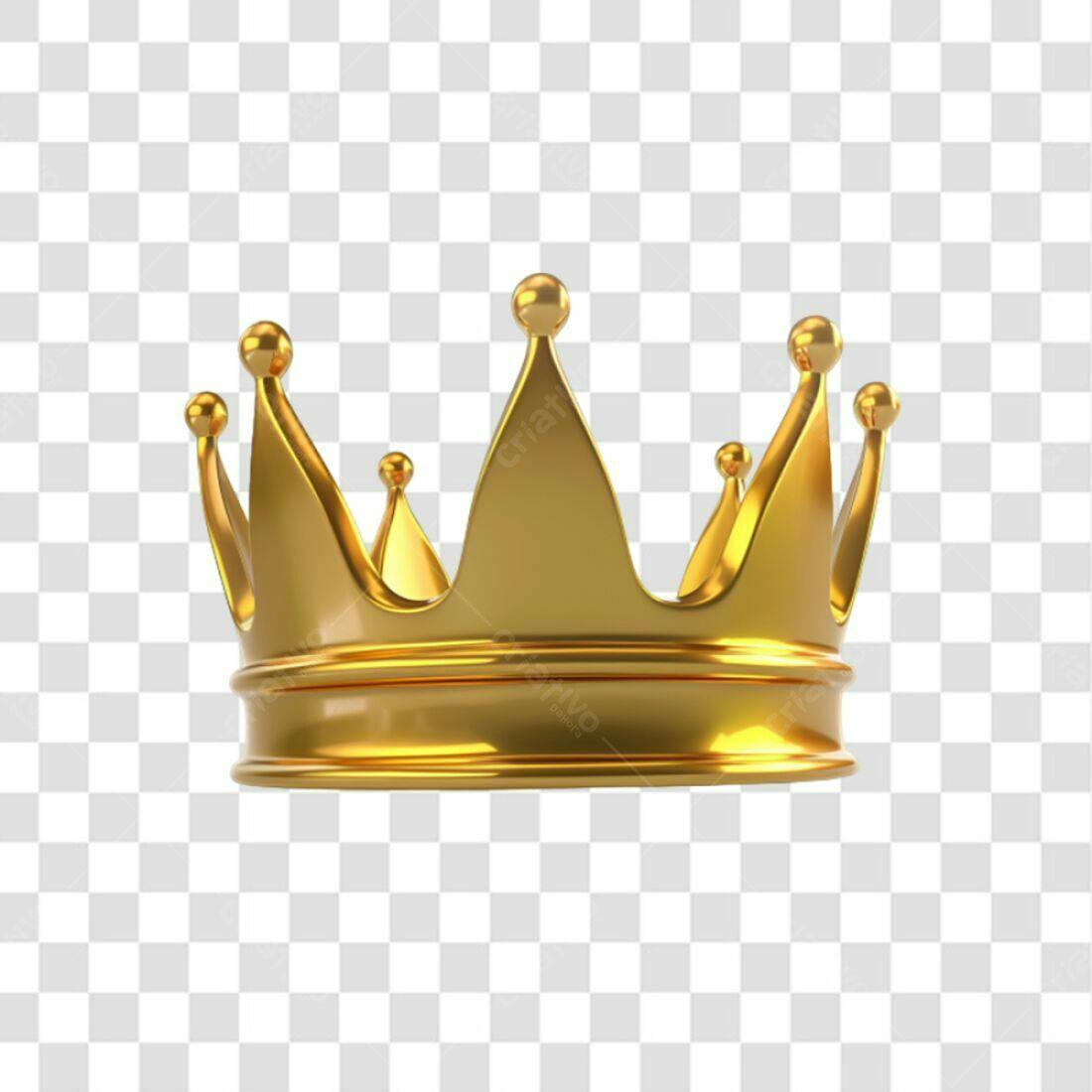 Icone Coroa Real Ouro PNG com fundo transparente