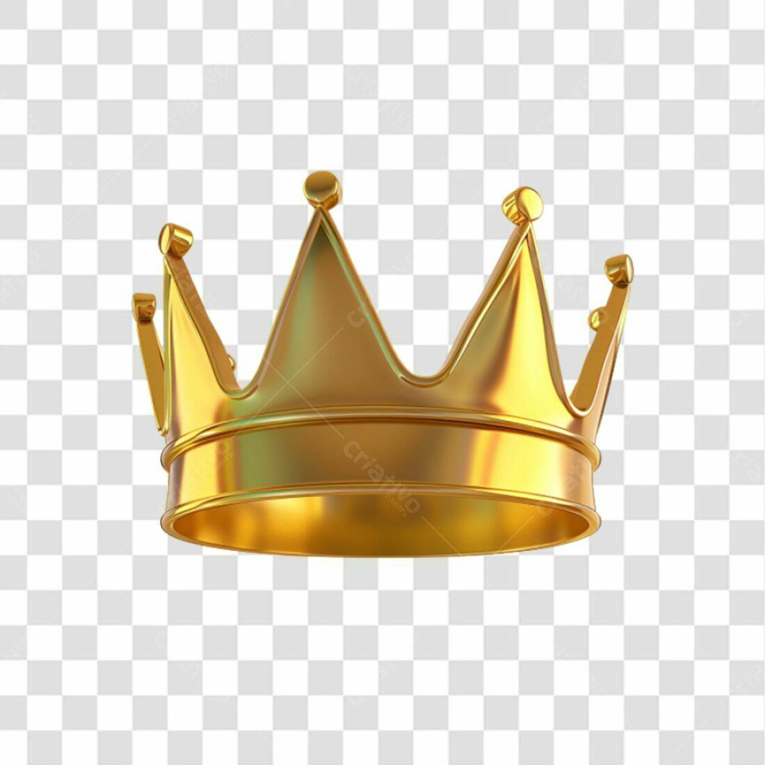 Icone Coroa Real Ouro PNG com fundo transparente