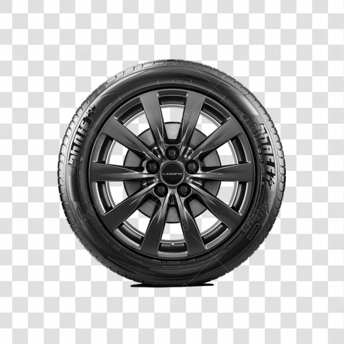 Icone Pneu Carro Preto PNG com fundo transparente