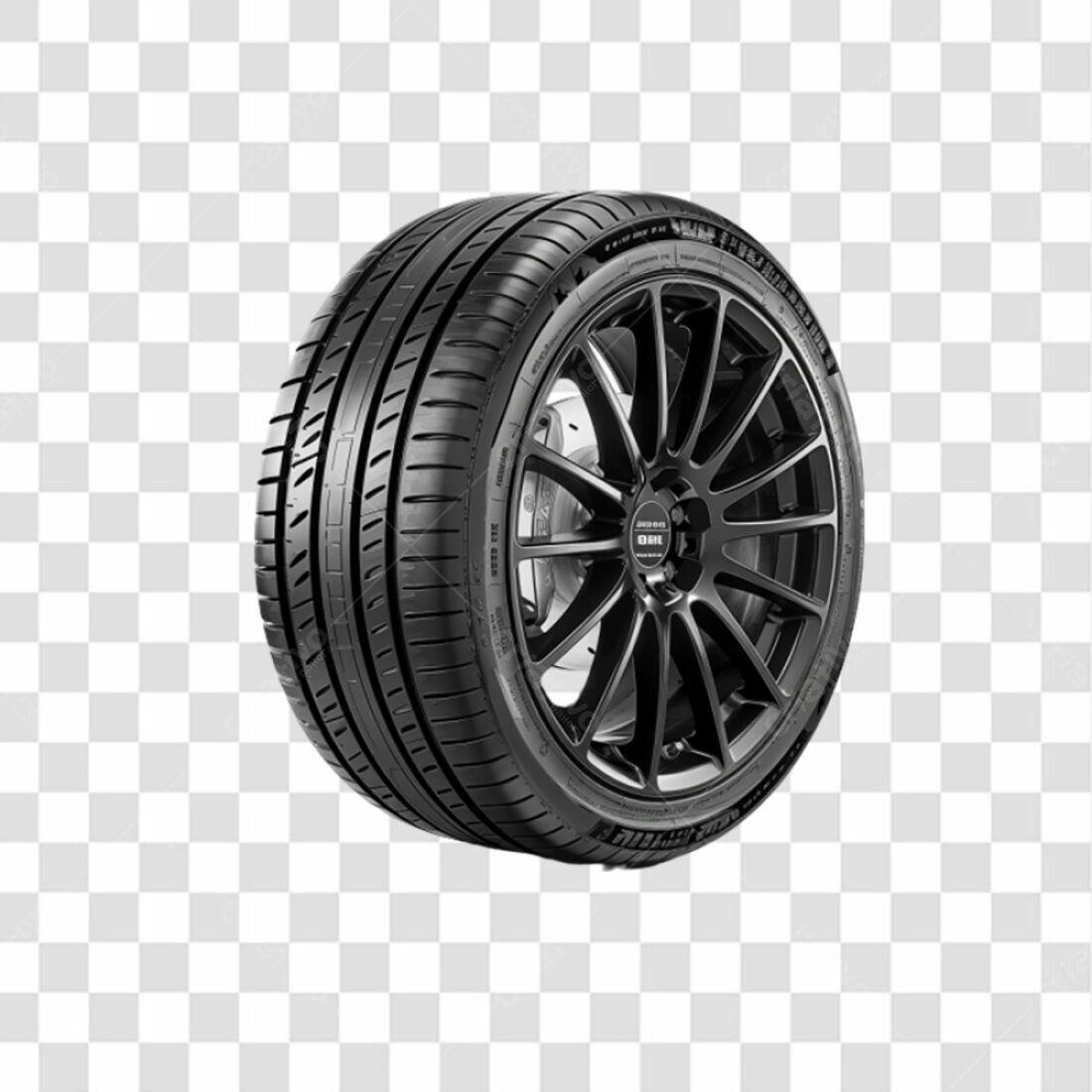 Icone Pneu Carro Preto PNG com fundo transparente